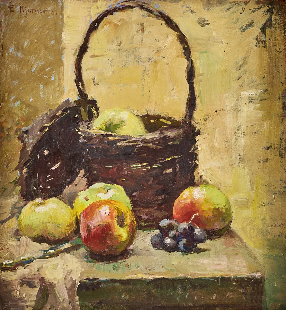 ESTHER KJERNER. "Korg med äpplen". — Paintings — Stockholms Auktionsverk Fine Art