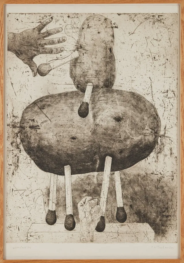 PÄR GUNNAR THELANDER (FÖDD 1936). "Ryttare IV", etsning, 1978.