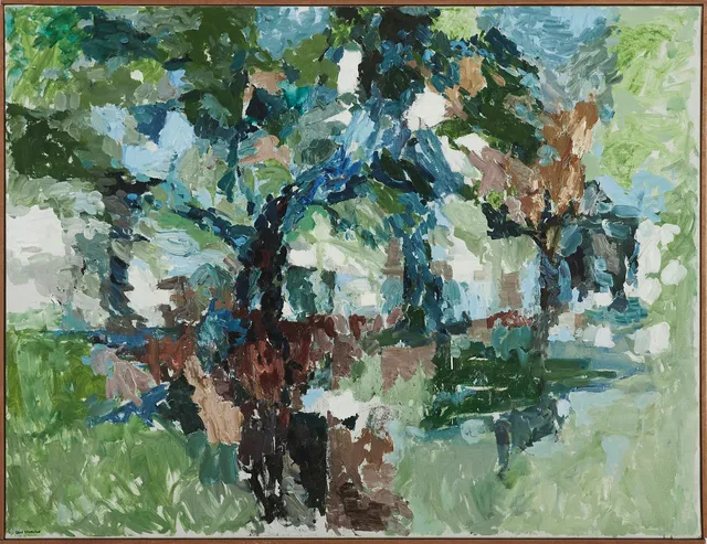 LARS STENSTAD. Lövskog, olja på duk, 89 x 117 cm.