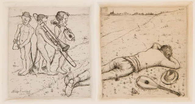 Hugo Simberg, "Missljud" & "Slumrande spelman".