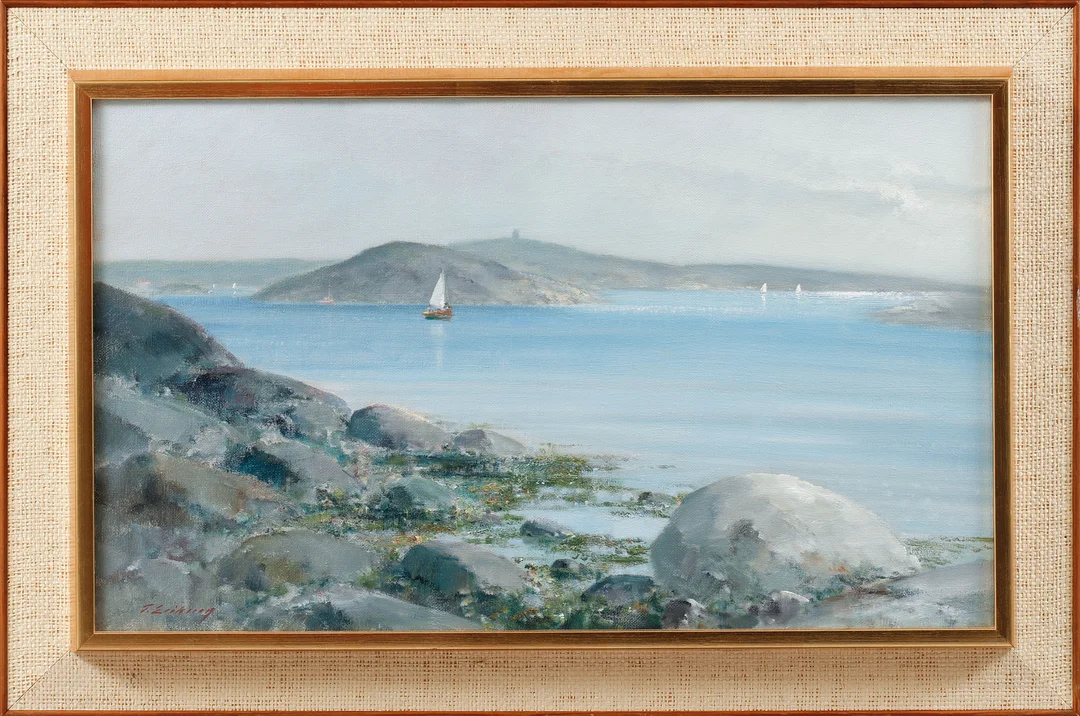 TAGE ERIKSSON. "Från Galterö mot Känsö, Gbgs södra skärgård", olja på duk, signerad. — Paintings — Göteborgs Auktionsverk