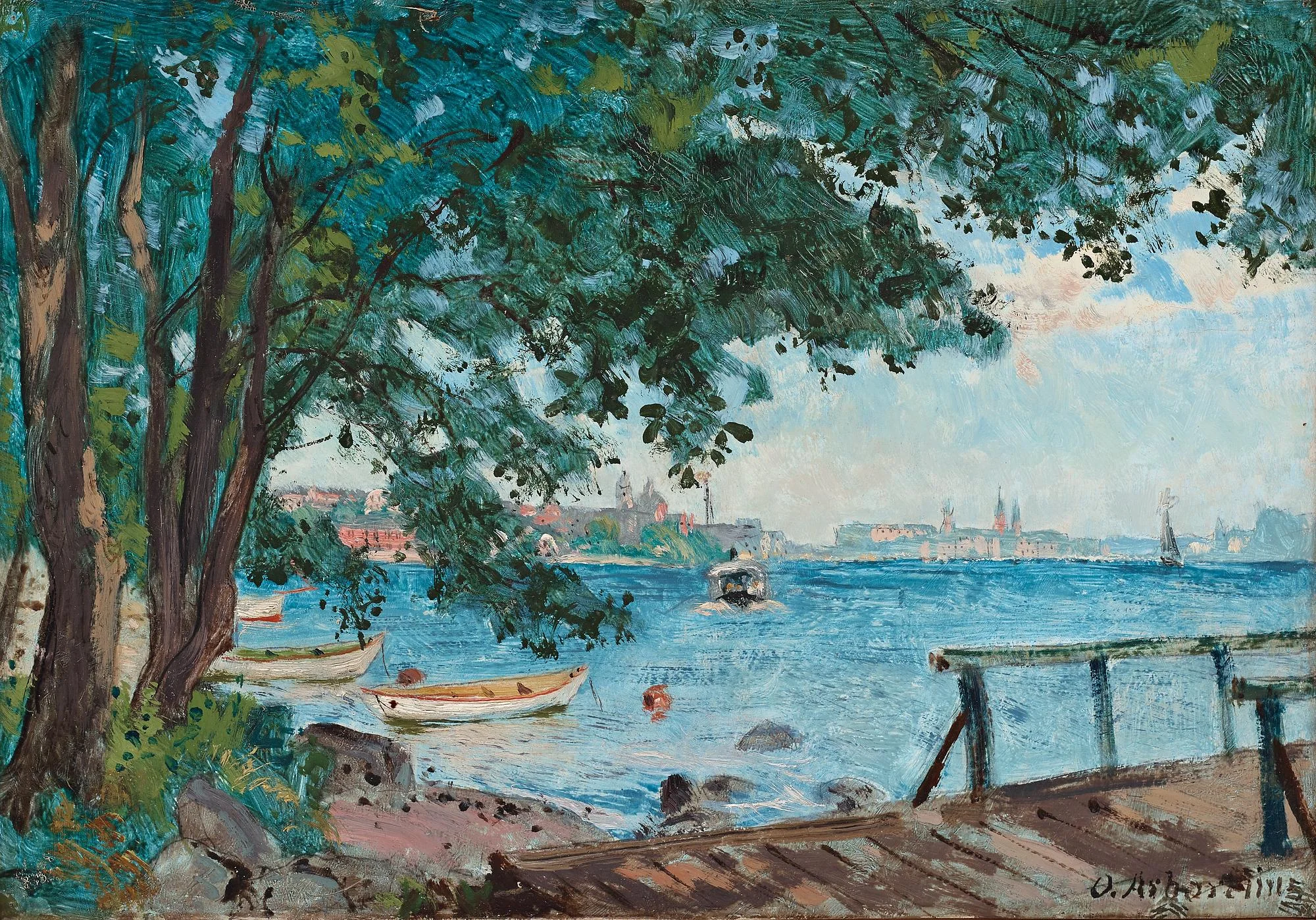 Olof Arborelius, "Utsikt från Smedsudden över Riddarfjärden". — Bukowskis