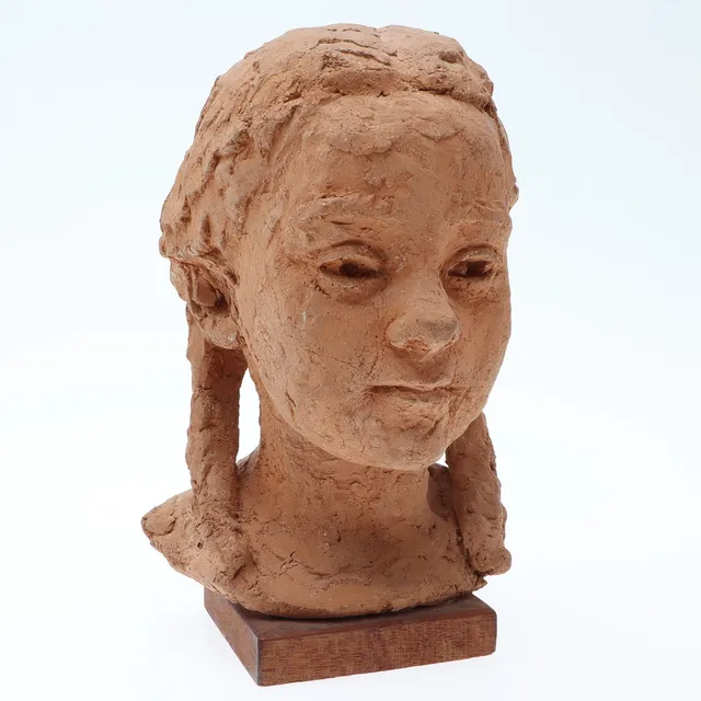TORSTEN FRIDH. Skulptur/byst, flickporträtt, terrakotta, signerad.