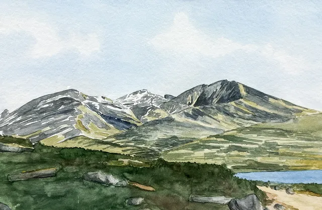 AKVARELL, Fjällmotiv, Signerad.