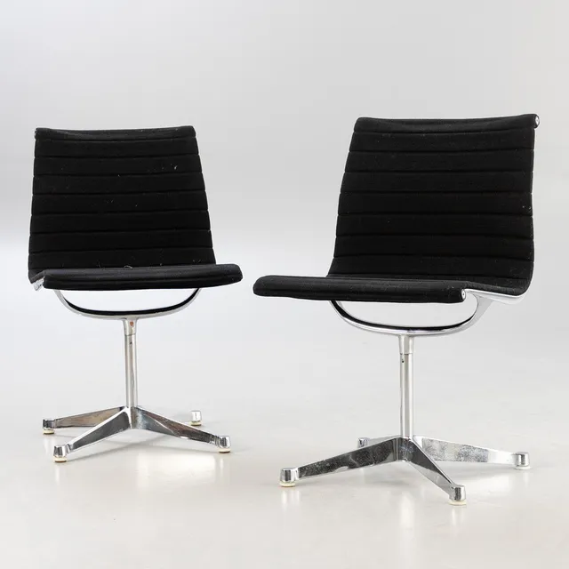 RAY & CHARLES EAMES. Herman Miller. Paar 'EA 105', Hopsak schwarz.