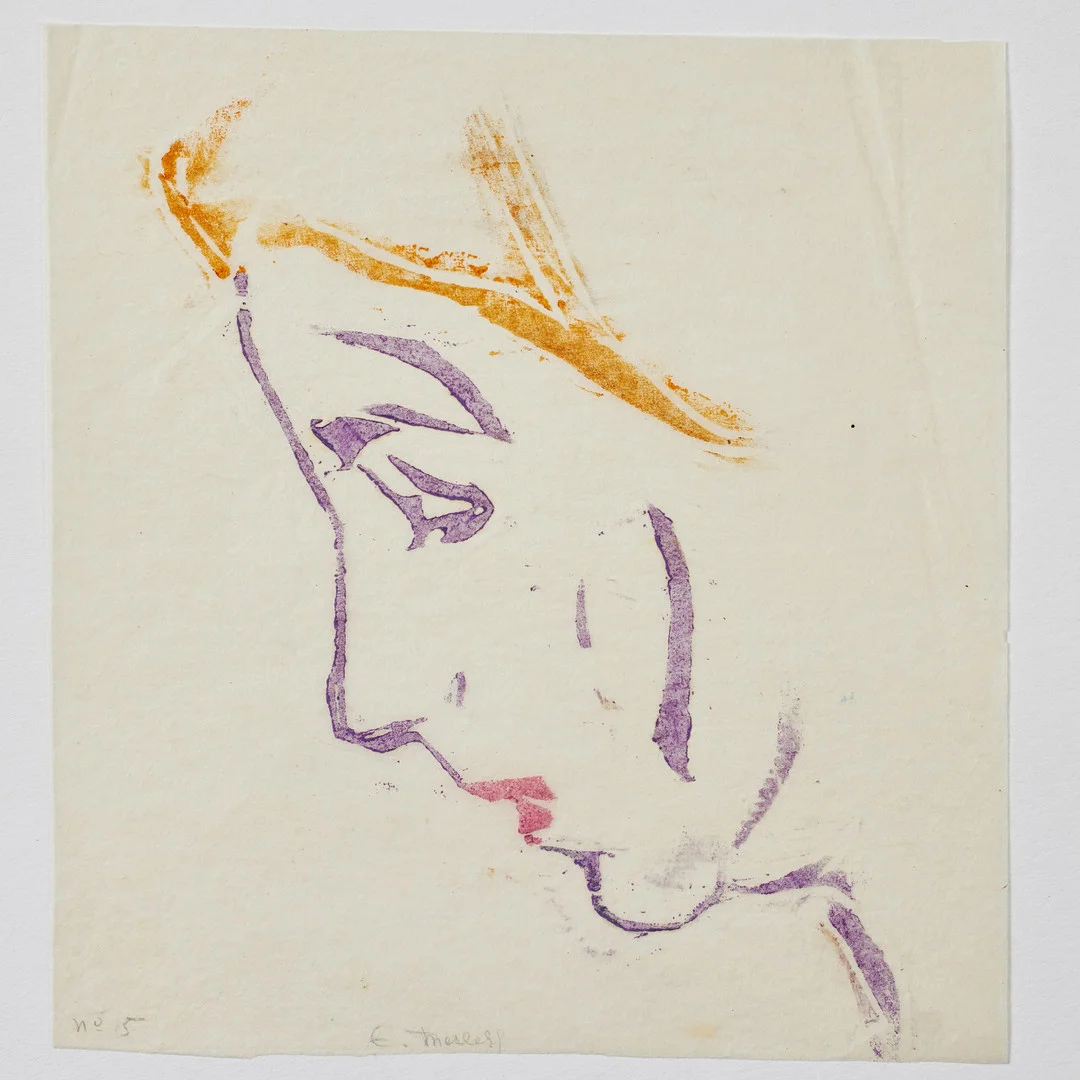 ELLEN THESLEFF. Kvinnoprofil. — Engravings & Prints — Stockholms Auktionsverk Fine Art