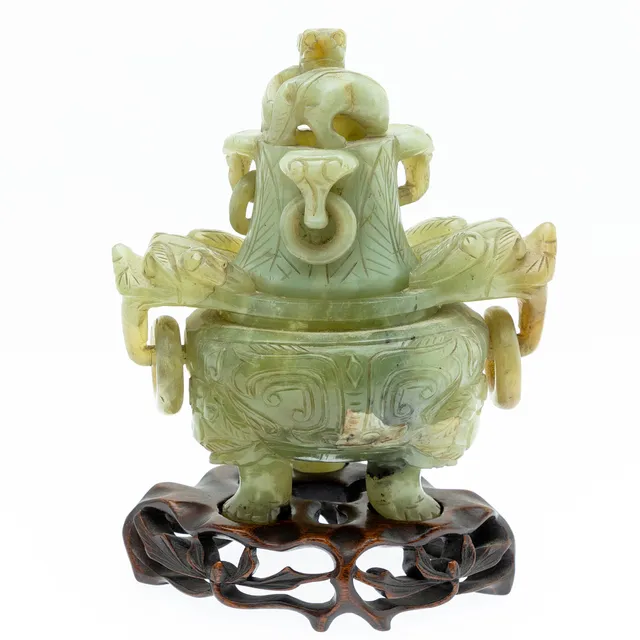 Weihrauchbrenner, Nephrit, China, frühes 20. Jh.