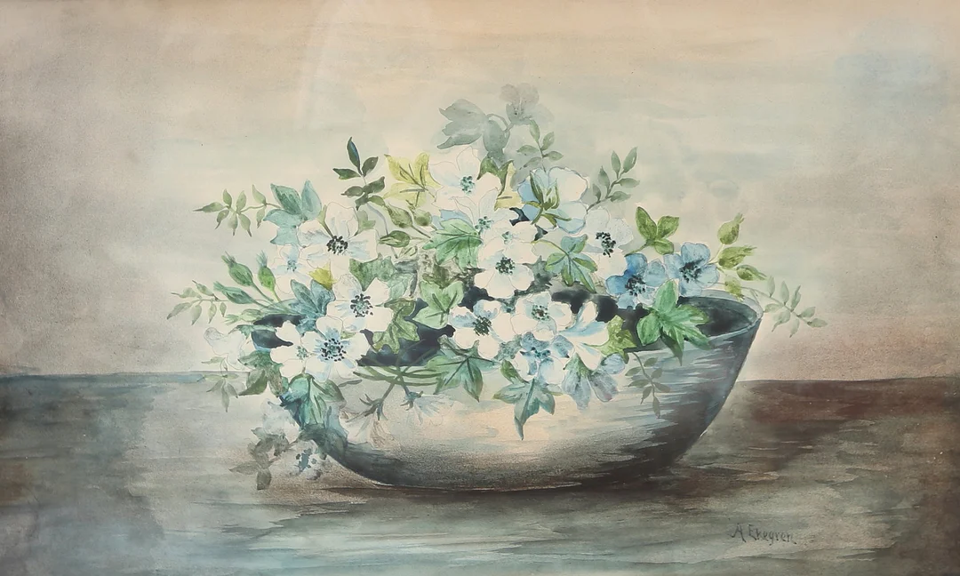 OIDENTIFIERAD KONSTNÄR. akvarell, signerad A Ekegren. — Paintings — Gomér & Andersson Linköping