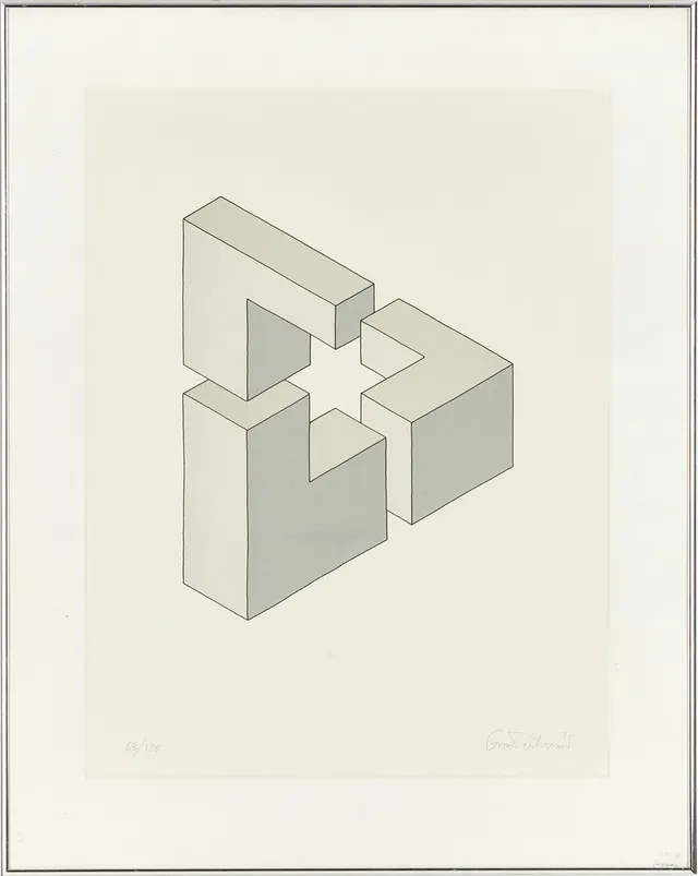 OSCAR REUTERSVÄRD (1915–2002.), Omöjlig figur, signerad och numrerad 68/125, litografi.