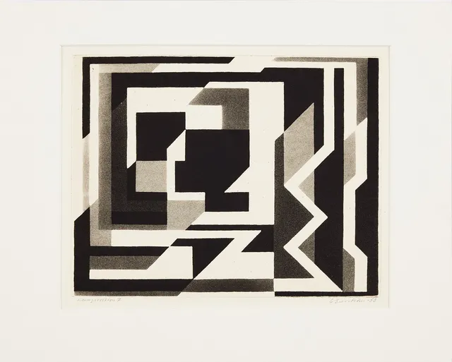 CURT BURSTRÖM. "Komposition 7", etsning, signerad, -53.