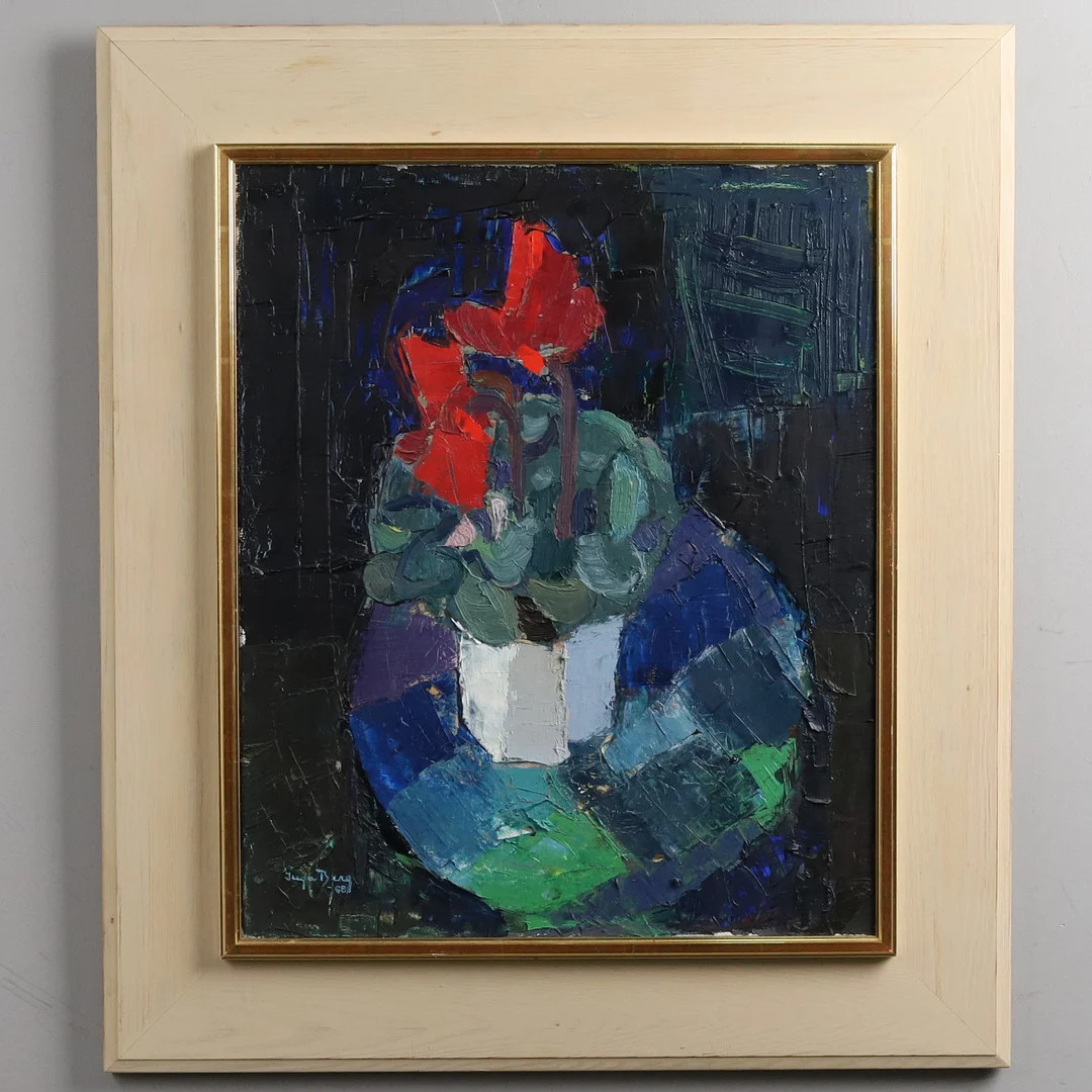 INGA BERG (1912-1995). OLJA PÅ DUK, Stilleben, signerad & daterad -68. — Paintings — Örebro Stadsauktioner