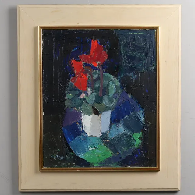 INGA BERG (1912-1995). OLJA PÅ DUK, Stilleben, signerad & daterad -68.