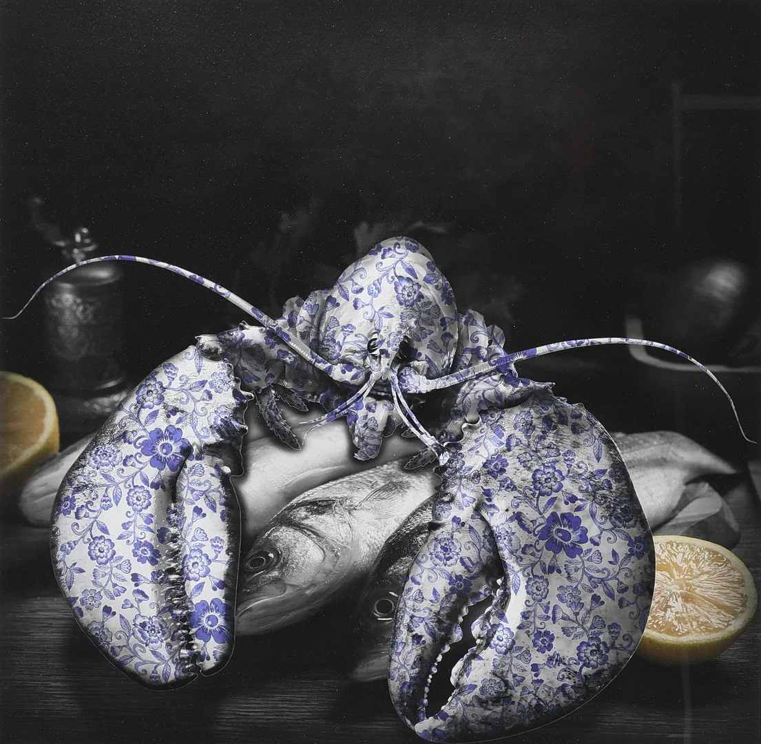 LARS TUNEBO. Mixed media, "Ming Lobster", signerad, numrerad 11/50. — Engravings & Prints — Gomér & Andersson Jönköping