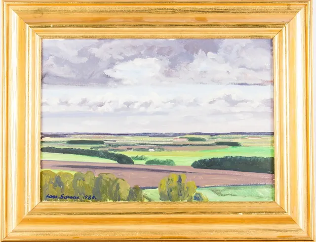 Lars Swane (1913-2002), landskab, olie på lærred,