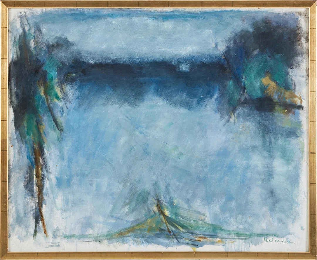 RUBEN HELEANDER (1931-2020). "Tidig vårkväll", olja på duk. — Paintings — Stockholms Auktionsverk Magasin 5