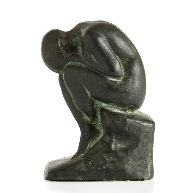 HALVAR FRISENDAHL (1889-1953). Skulptur, "Sorg", signerad H Friesendahl, patinerad brons.