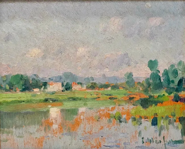 ELISEO MEIFRÉN. PAISAJE. ÓLEO SOBRE TABLA.