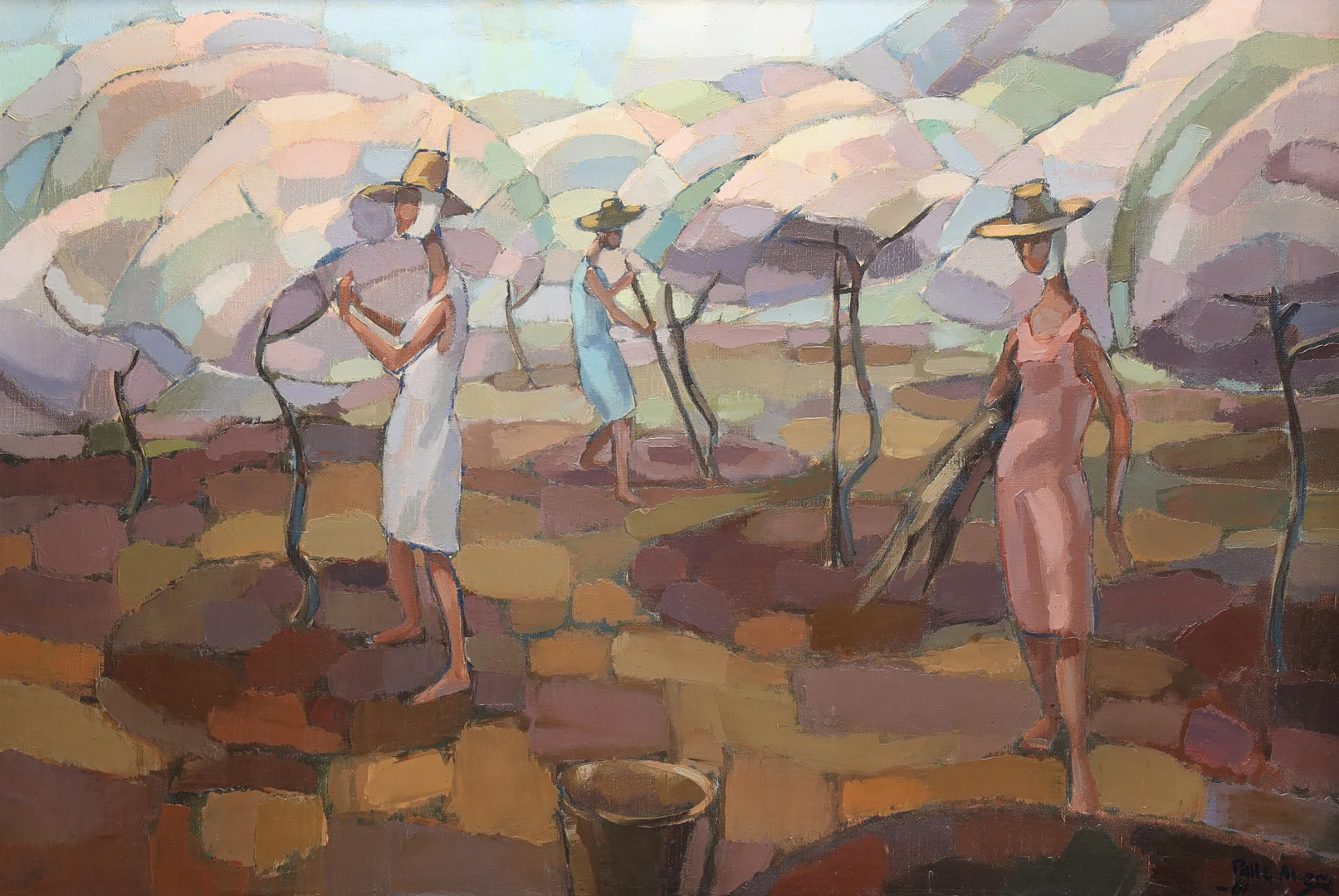PALLE ÅBERG. "Flickan i trädgård", olja på duk. — Paintings — Stockholms Auktionsverk Helsingborg