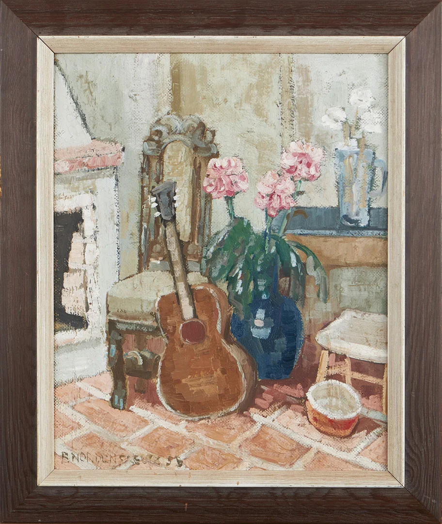 BRITA NORDENCREUTZ. Ett ateljéhörn i stora Westmannia, olja på pannå. — Paintings — Stockholms Auktionsverk Magasin 5