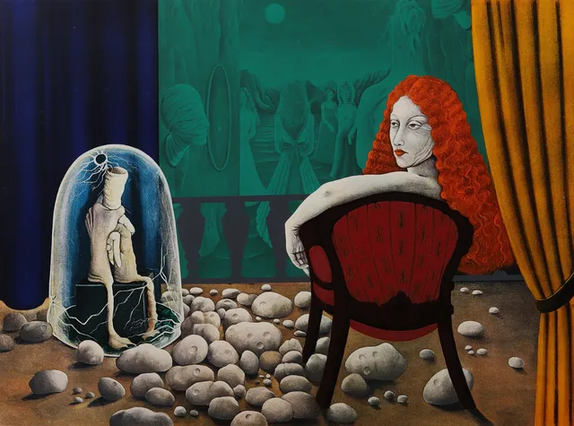 BERT JOHNNY NILSSON (1934-2004). Surrealistisk komposition, litografi, HC-numrerad, signerad och daterad.
