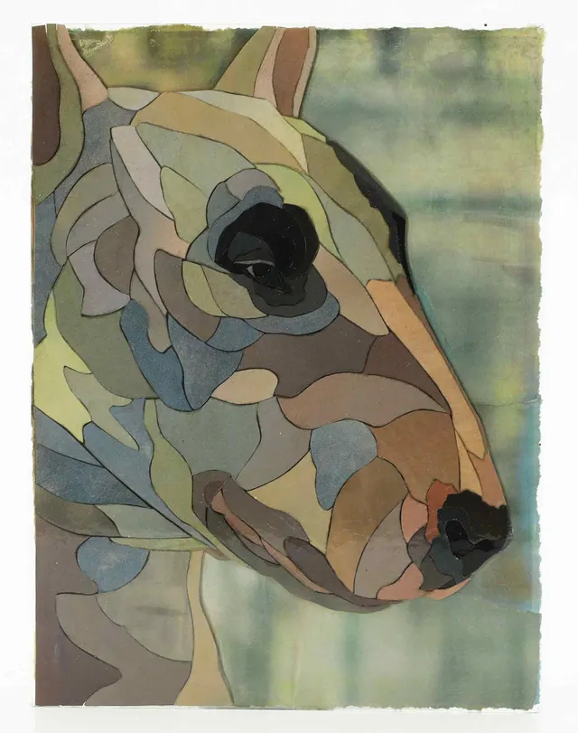 ÅSA SÖDERGREN. Måleri på glas, Hund, signerad och daterad 2007, atergo.