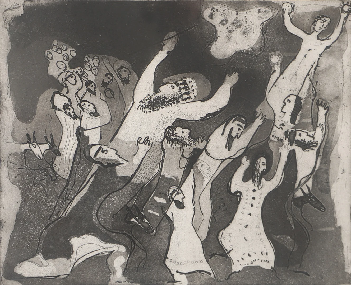 LENNART ROSENSOHN. Figurer, etsning, signerad Rosensohn. — Engravings & Prints — Helsingborgs Auktionskammare