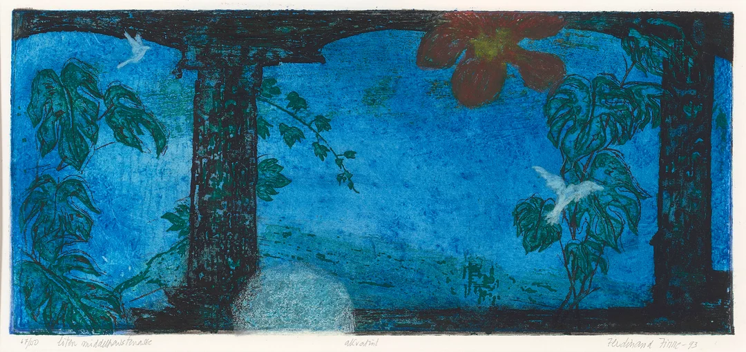 Finne, Ferdinand — "Liten middelhavsterasse" 1993 — Kunst/Grafikk — Blomqvist