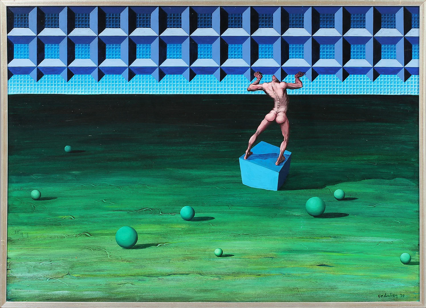 BENGT NORDENBORG. "Gallret", olja på pannå, signerad och daterad. — Paintings — Göteborgs Auktionsverk