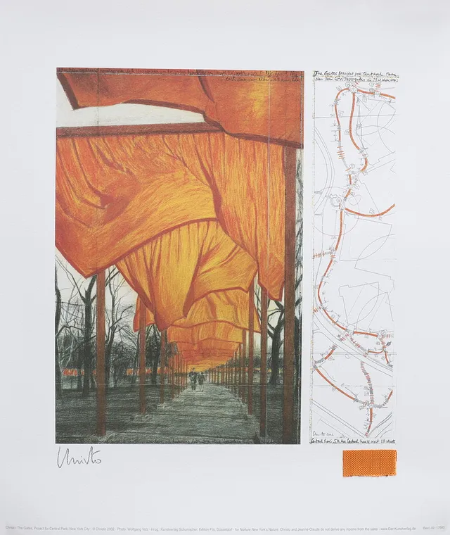 CHRISTO&JEANNE CLAUDE (1935-2020/1935-2009). "THE GATES/(PROJECT FOR CENTRAL PARK, NY".