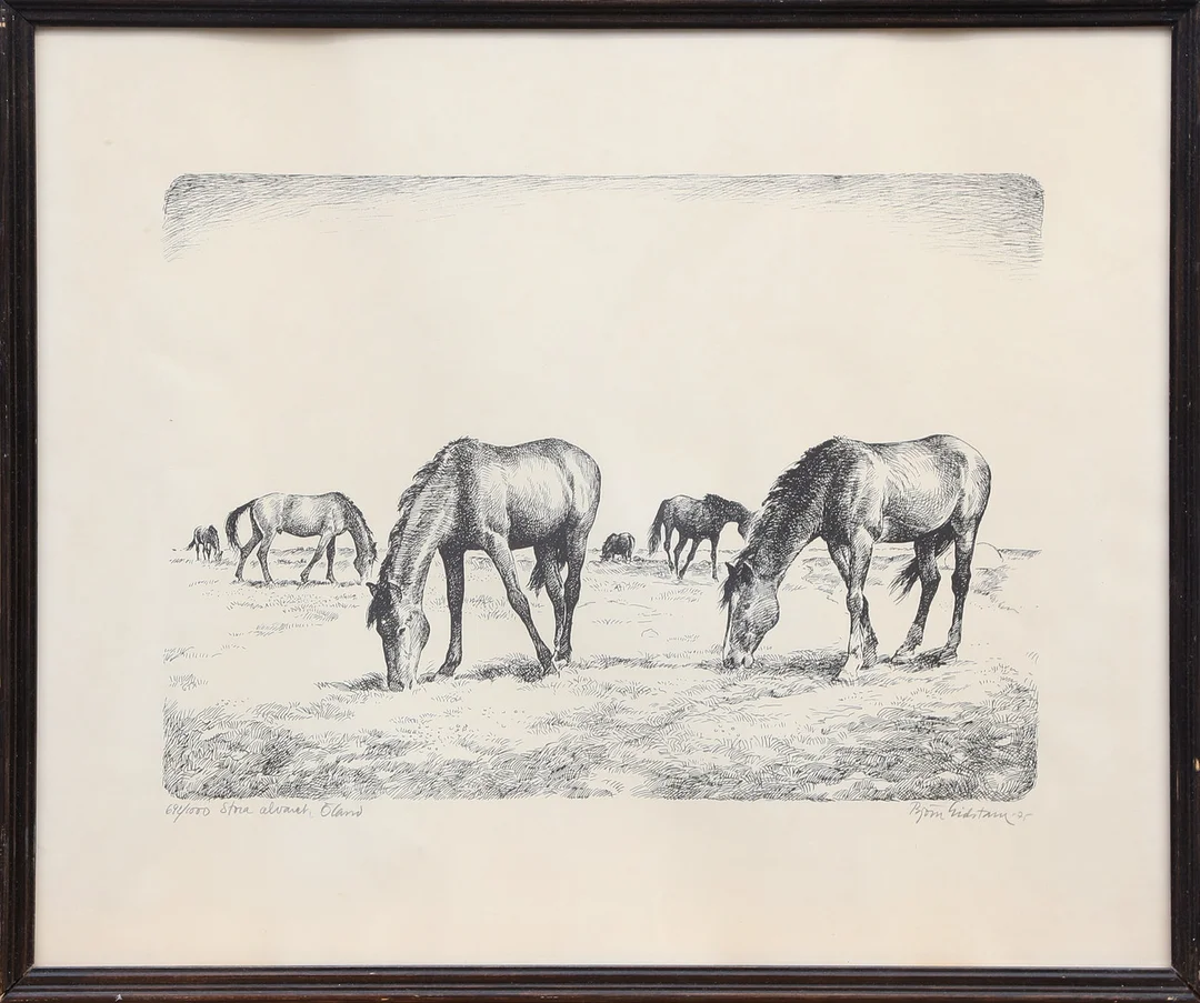 BJÖRN GIDSTAM. LITO, signerad. — Engravings & Prints — Kalmar Auktionsverk