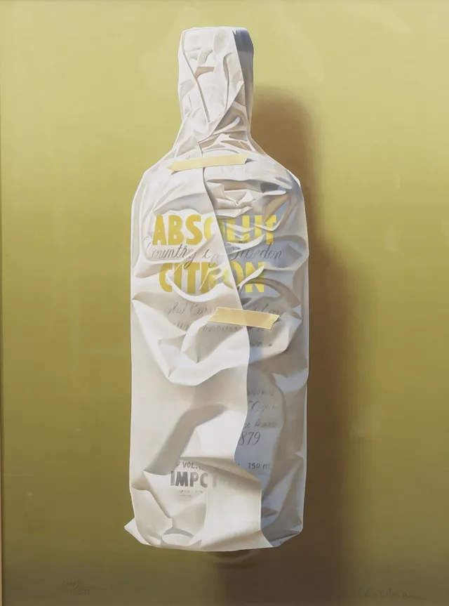 YRJÖ EDELMANN. Absolut Vodka inslagen. Litografi, signerad, numrerad 164/250.