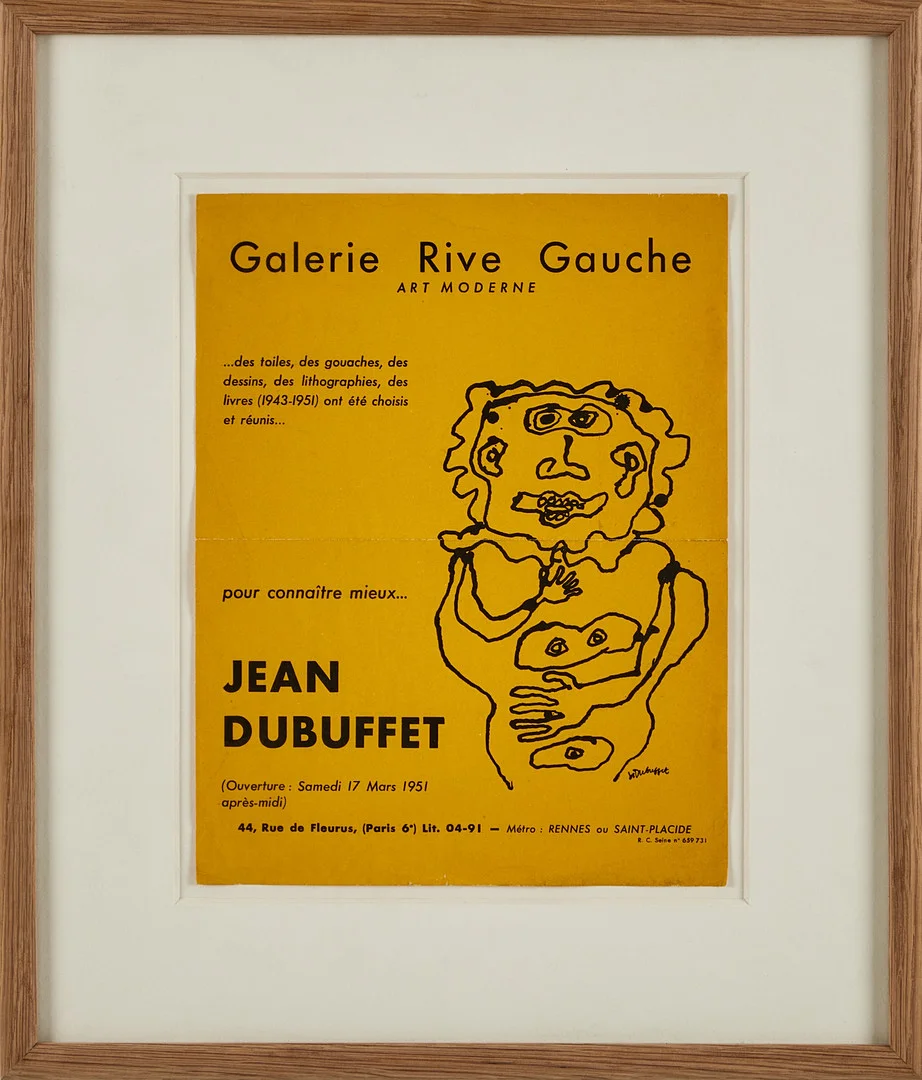 JEAN DUBUFFET. Galerie Rive Gauche - Pour connaître mieux Jean Dubuffet, Mars 1951. — Engravings & Prints — Stockholms Auktionsverk Magasin 5