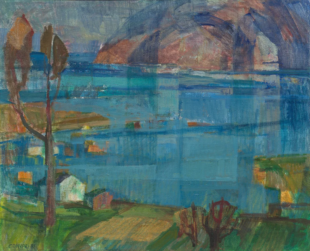Convad, Annalise — "Fra Gannsefjord (Stavanger)" 1981 — Kunst/Maleri — Blomqvist
