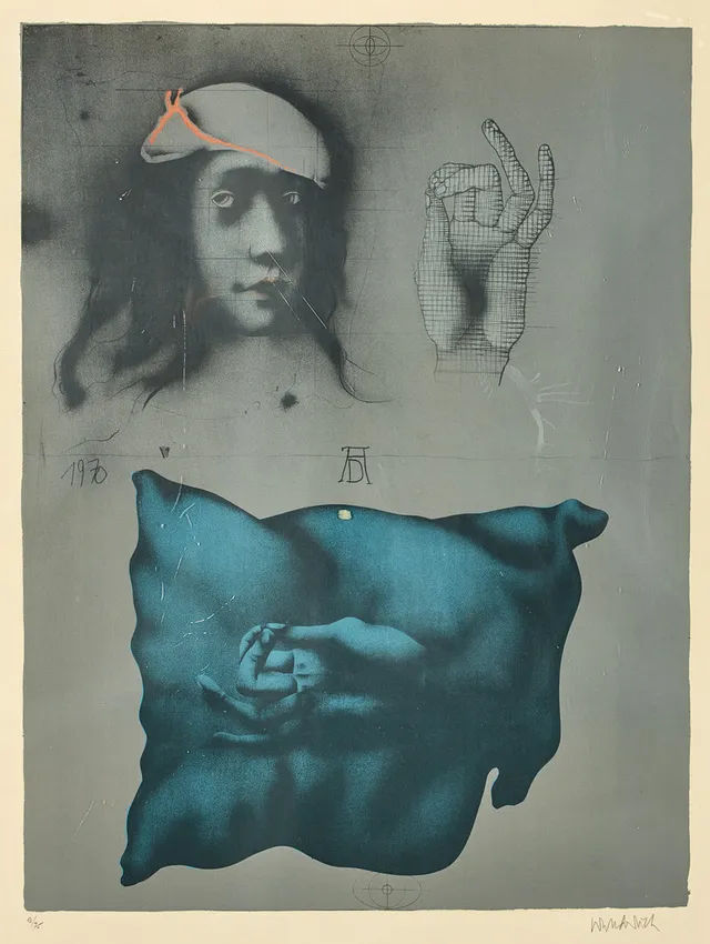 PAUL WUNDERLICH (Tyskland, 1927–2010). "”Hommage a Dúrer” , signerad och numrerad 9/75, litografi.
