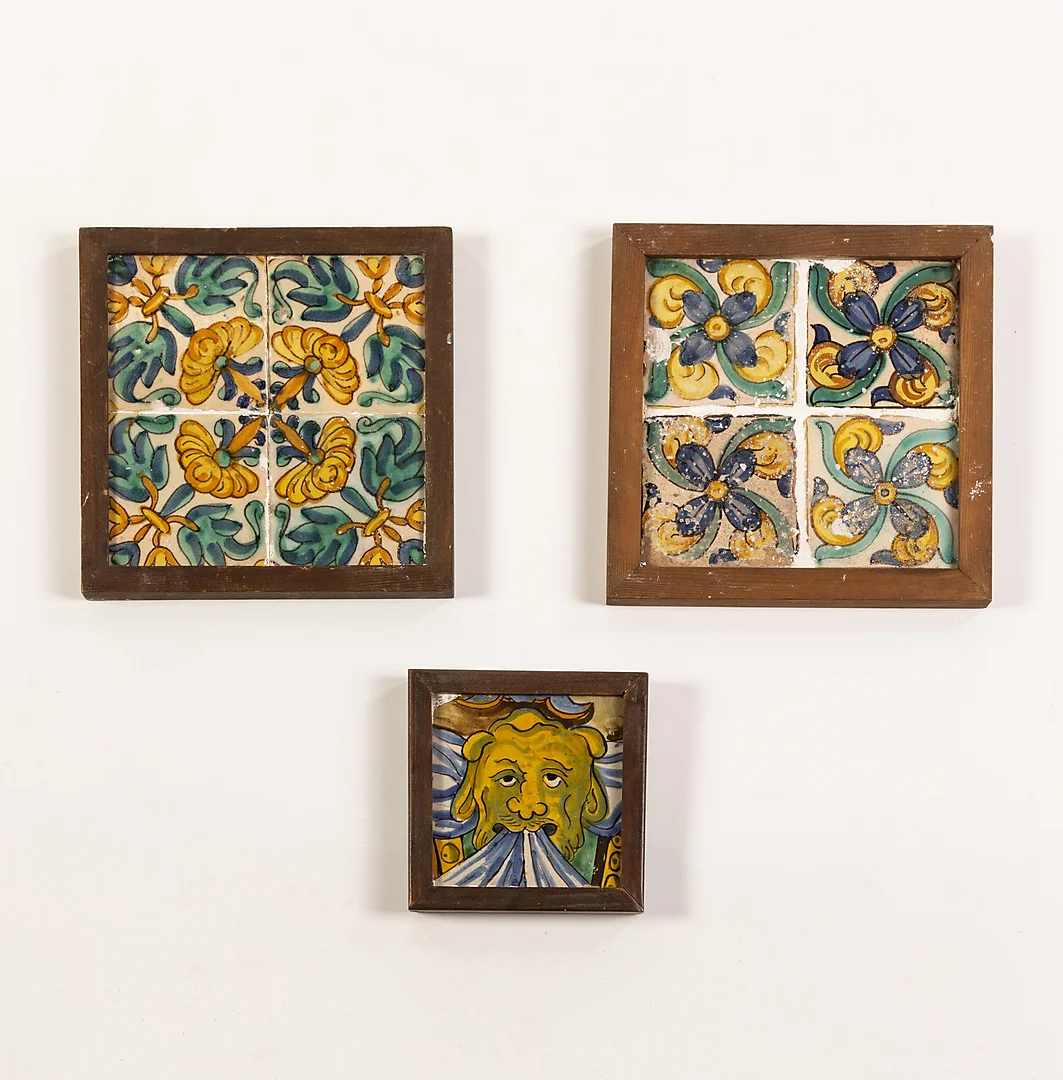 Valencian tile and two panels of four tiles, 18th Century. — European — Balclis