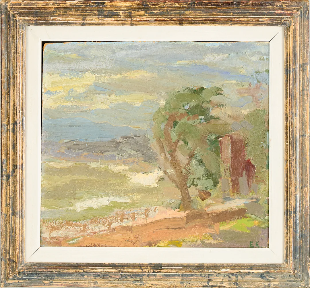 ERIK KYLBERG (1882-1947). Vindpiskat träd. — Paintings — Uppsala Auktionskammare
