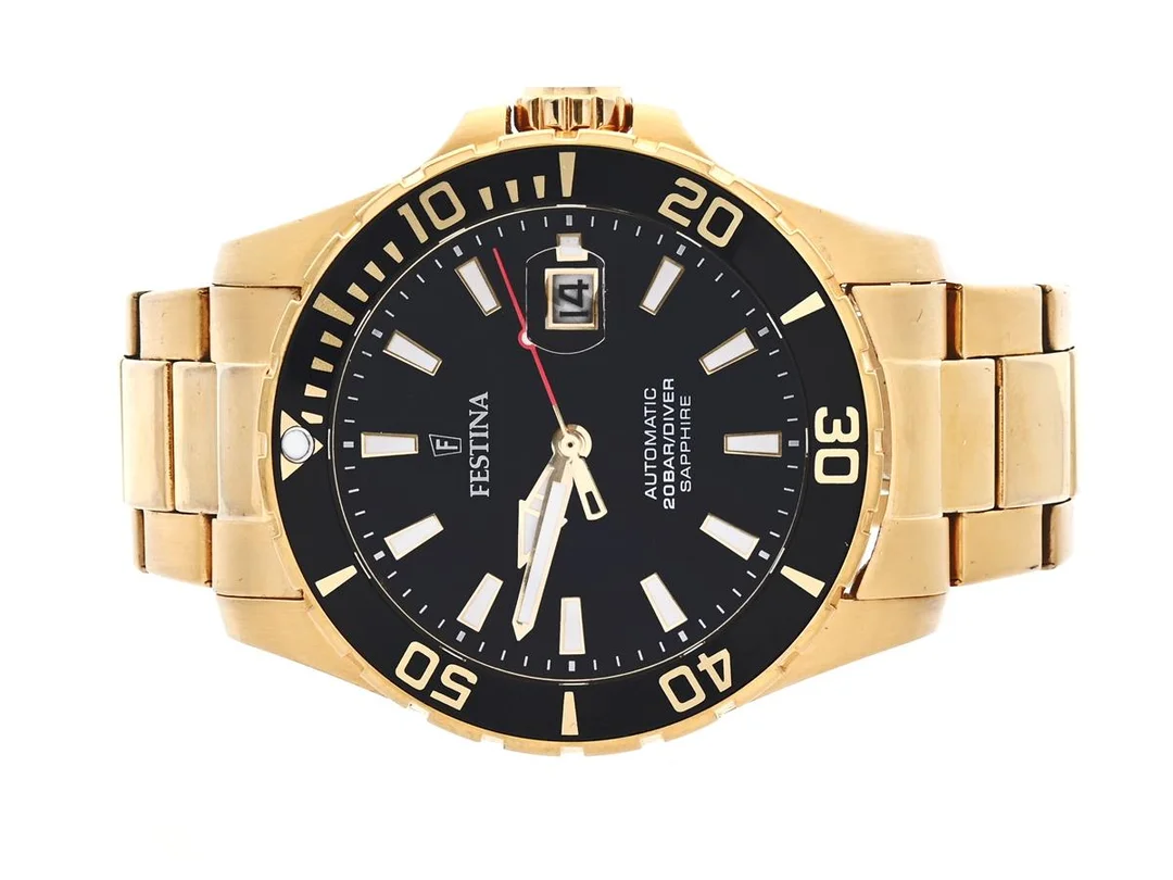Festina Automatic Diver, herrur, 44mm, automat, datum, safirglas, Ref: F20533, extra länkbitar, box — Klockor/Festina — Kaplans