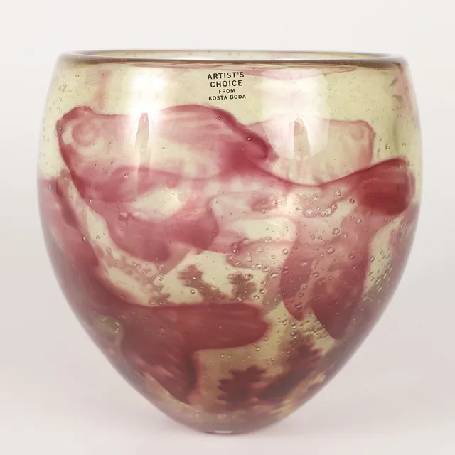 OLLE BROZÉN. Vas, konstglas, Artist's Choice, Kosta Boda, signerad.