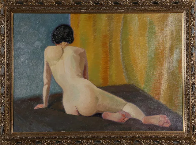 ROLF MELLSTRÖM. Olja på duk, kvinnostudie, signerad och daterad 1914.