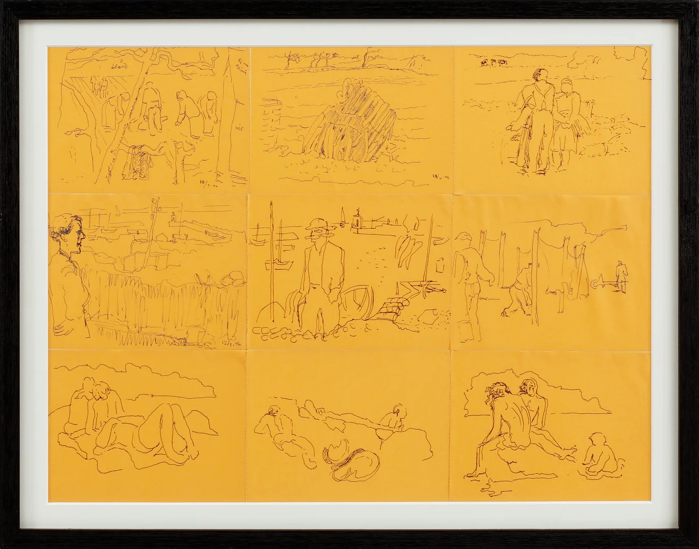 AXEL OLSON. Tuschteckningar från Söndrum 1946. — Drawings — Göteborgs Auktionsverk