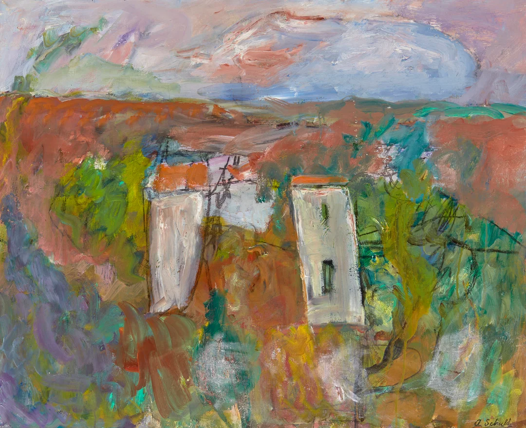 Schultz, Alexander — Landskap med hus — Kunst/Maleri — Blomqvist