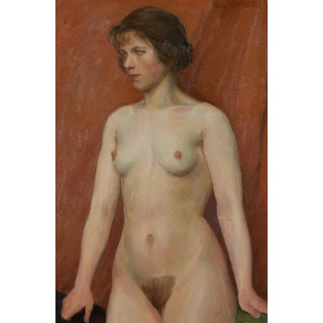 CARL LJUNGBERG. Nakenstudie, olja på duk, signerad 1923.