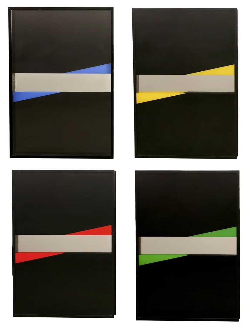 ERIC LENNARTH, . Geometriska kompositioner, serigrafi på plexiglas, osignerade. — Engravings & Prints — Limhamns Auktionsbyrå