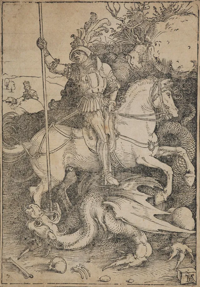 Albrecht Dürer, Saint George on horseback.