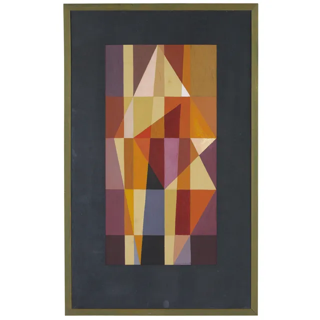 HARRIET EBELING. Gouache på papper, komposition, signerad, -59.
