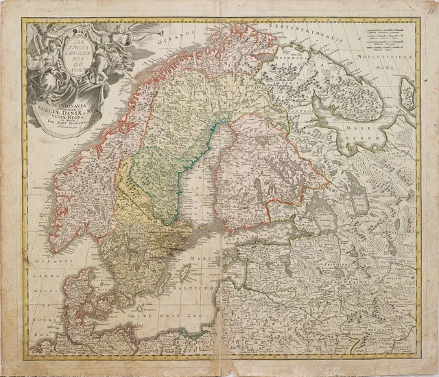 KARTA SKANDINAVIEN AV HOMANN, ca 1730.