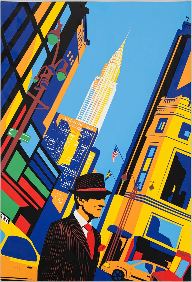 RICHARD RYAN. Stadsmotiv, seriegrafi, signerad, numrerad 217/250.