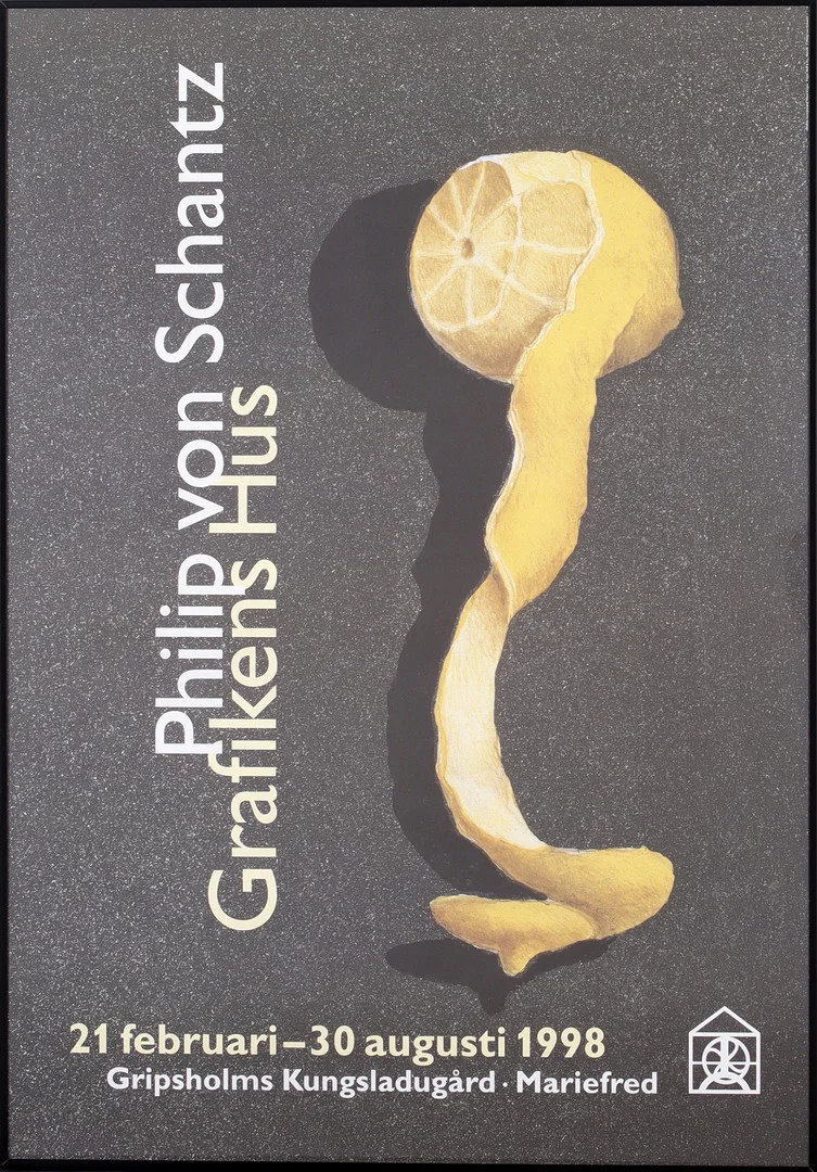PHILIP VON SCHANTZ. Utställningsaffisch, Grafikens hus 21 februari -30 augusti 1998. Grafikens hus. — Engravings & Prints — Stadsauktion Sundsvall