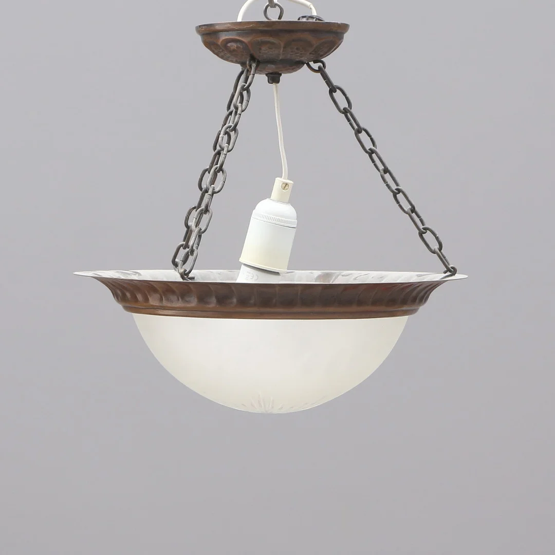 TAKLAMPA, glas/metall. — Ceiling lights — Kalmar Auktionsverk