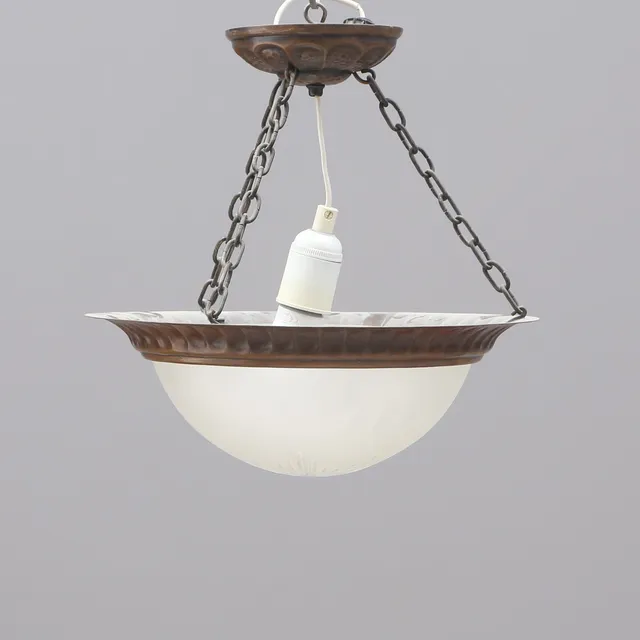 TAKLAMPA, glas/metall.